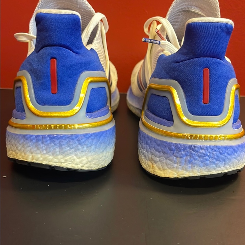 Adidas Men's White and Blue Running Shoes - Picture 13 of 15
